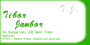 tibor jambor business card